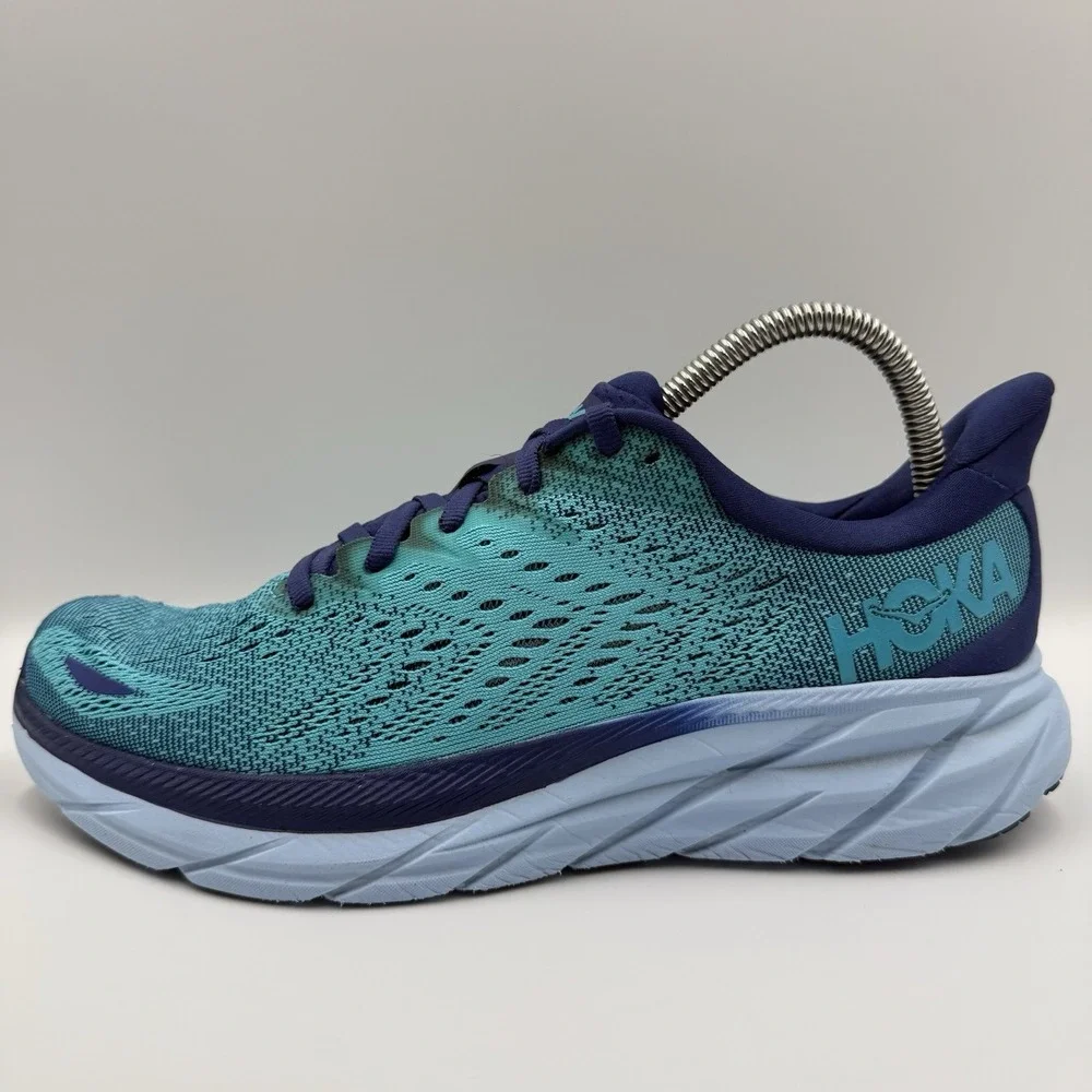 Hoka One One Clifton 8 Running Shoes Mens Size 11.5 D Blue Teal 1119393 BBSB‎